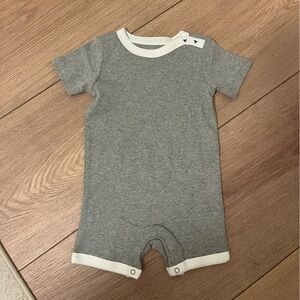 Burt's Bees Gray Baby Onesie with White Trim